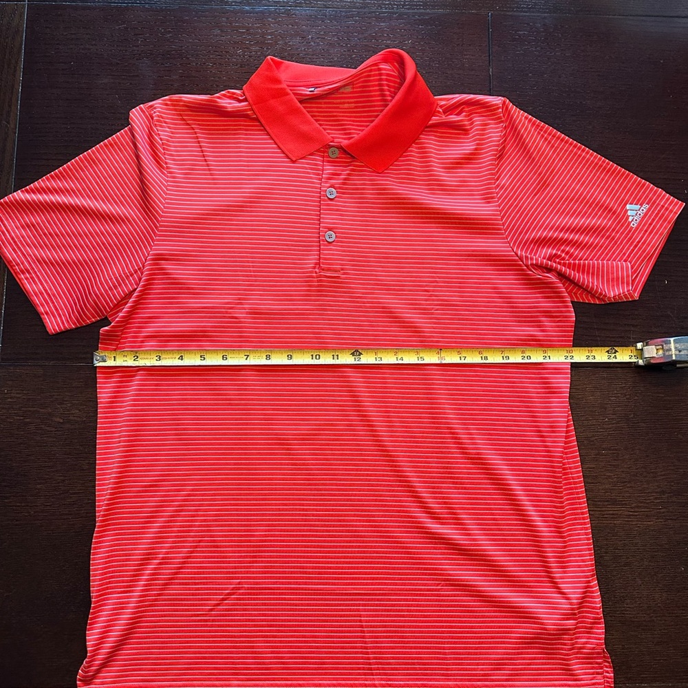 Adidas Red and White Striped Tee